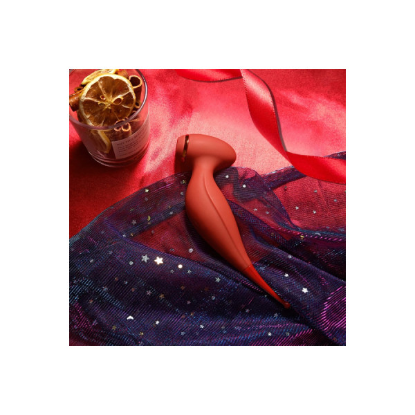 Oiseau du Paradis - Vibromasseur 2 en 1 avec vibration clitoridienne par membrane et embout stimulateur rouge 
